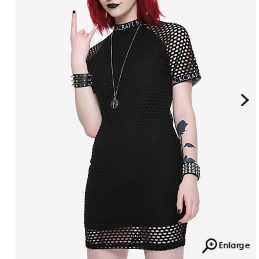 Blackcraft Cult Mesh Fishnet Bodycon Goth Dress